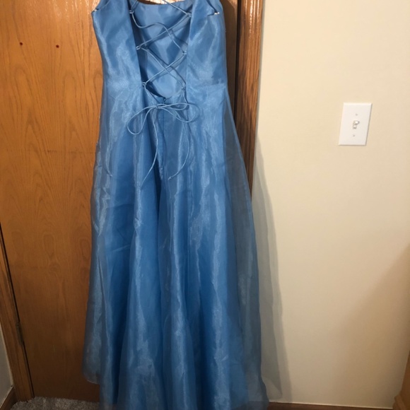Vintage 2009 Light Blue Long Prom Dress Size 11/12 - Picture 3 of 4